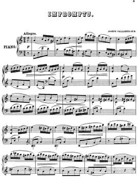Callaerts, Joseph: Impromptu in a, opus 6 & Caprice in f, opus 8 for piano solo