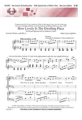 Mary Lynn Lightfoot: How Lovely Is Thy Dwelling Place