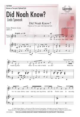 Linda Spevacek: Did Noah Know?