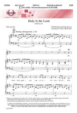 Jeffrey Troy McGaha: Holy Is The Lord