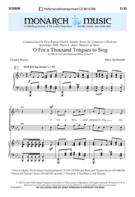 Mary McDonald: O For A Thousand Tongues To Sing!