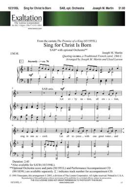 Joseph M. Martin: Sing For Christ Is Born