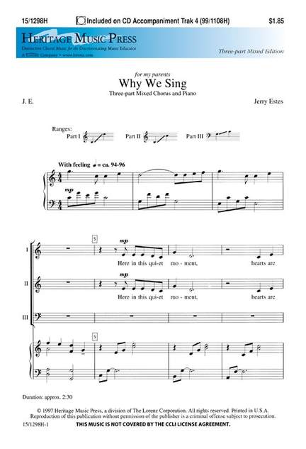 Jerry Estes: Why We Sing