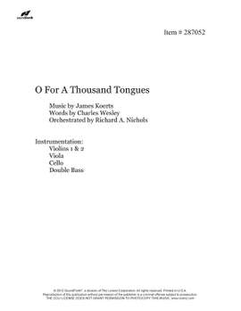 James Koerts: O For A Thousand Tongues