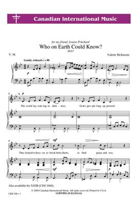 Valerie Mackenzie: Who On Earth Could Know?
