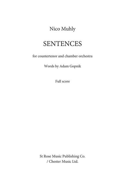 Nico Muhly: Sentences
