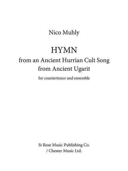 Nico Muhly: Hymn