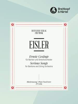 Hanns Eisler: Serious Songs
