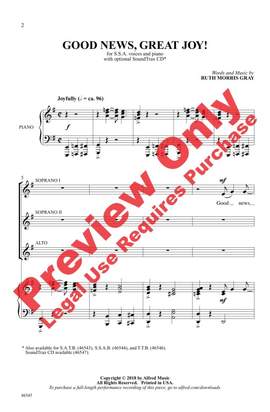 Gray, Ruth Morris: Good News Great Joy SSA