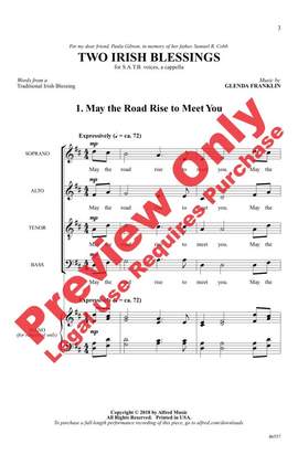 Franklin, Glenda: Two Irish Blessings SATB A Cap