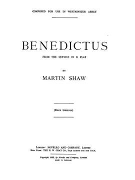 Martin Shaw: Benedictus In D Flat