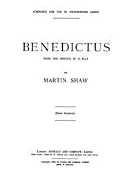 Martin Shaw: Benedictus In D Flat
