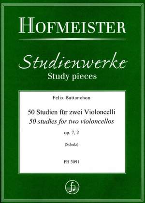 Battanchon, F: 50 studies for two violoncellos 2 op. 7, 2 Vol. 2