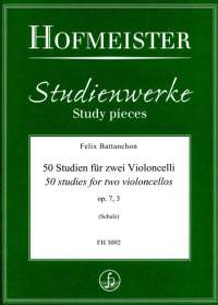 Battanchon, F: 50 studies for two violoncellos 3 op. 7, 3 Vol. 3