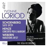 Schoenberg: Suite, Op. 29 / Henze: Concerto per il Marigny / Webern: Variations, Op. 27