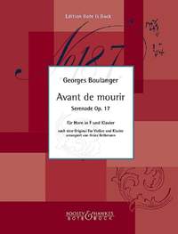 Boulanger, G: Avant de mourir op. 17