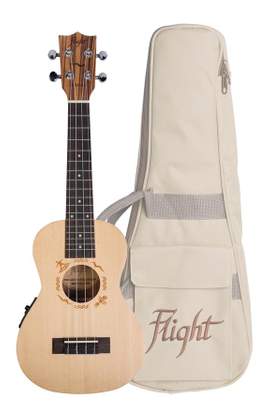 DUC525CEQ Concert Electro Ukulele -Solid Top Zebra