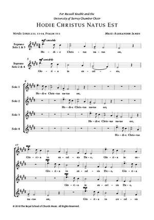 Alexander James: Hodie Christus Natus Est