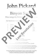 Pickard, J: Binyon Songs Product Image