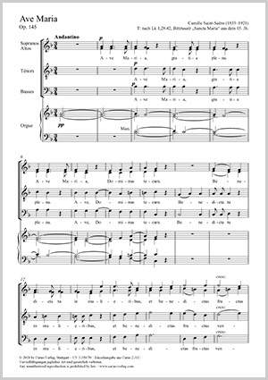 Saint-Saëns: Ave Maria op. 145 F major