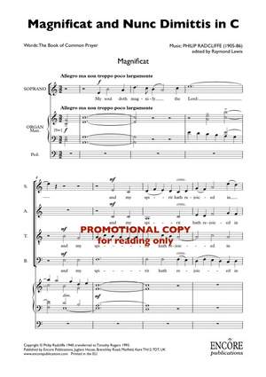 Philip Radcliffe: Magnificat & Nunc dimittis in C