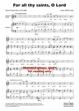 Simon Lole: For all thy saints, O Lord
