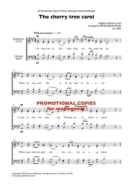 Peter Backhouse: The cherry tree carol