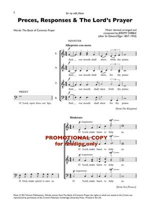 Jeremy Dibble (after Elgar): Preces, Responses & The Lord's Prayer