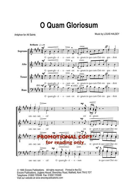 Louis Halsey: O quam gloriosum