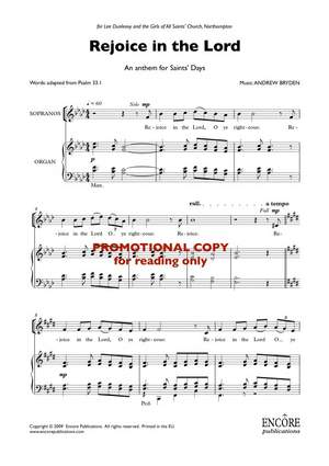 Andrew Bryden: Rejoice in the Lord