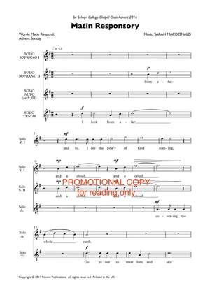 Sarah MacDonald: Advent Responsories