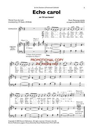 David Price: Echo carol