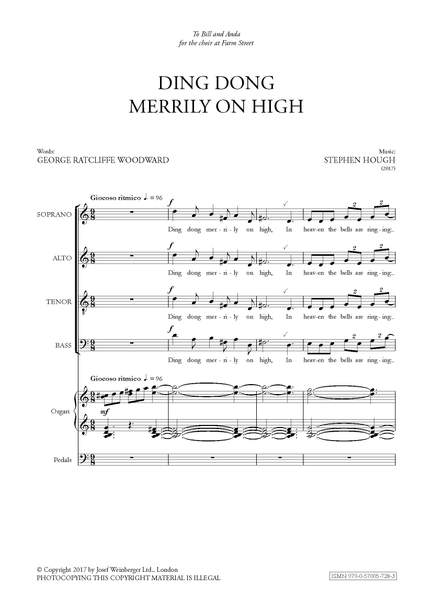 Hough, Stephen: Ding Dong Merrily on High. SATB & organ