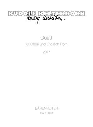 Rudolf Kelterborn: Duett Für Oboe und Englisch Horn NEW ISSUE