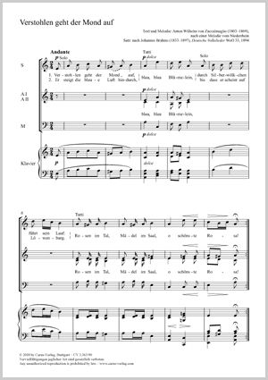 Brahms: Verstohlen geht der Mond auf