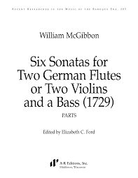 McGibbon: Six Sonatas for Two German Flutes [1748] (Parts)