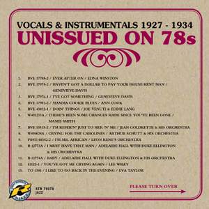 Unissued On 78s - Vocals & Instrumentals 1927 - 1934