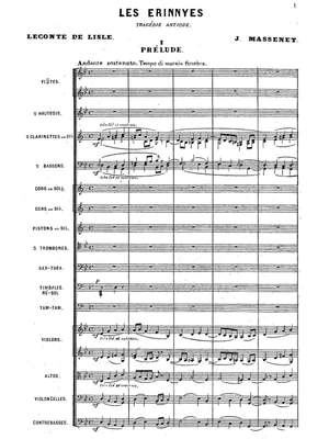 Massenet, Jules: Les Érinnyes for orchestra