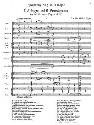 Stanford, Charles Villiers: Symphony No. 5 in D-Major „L’Allegro ed il Penseroso“, Op. 56