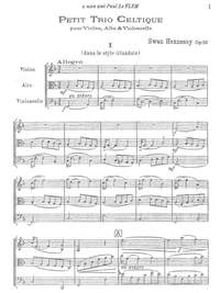 Hennessy, Swan: Petit Trio celtique op. 52 for violin, viola and cello