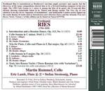 Ferdinand Ries: Complete Works for Cello, Vol. 2 Product Image