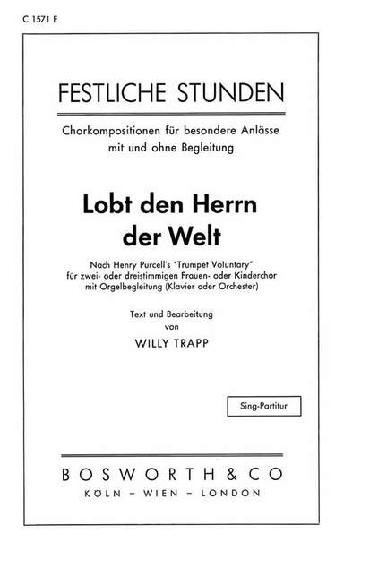 Henry Purcell: Lobt den Herrn der Welt