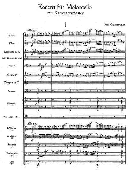 Graener, Paul: Concerto for Cello and Chamber Orchestra Op. 78