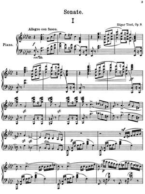 Tinel, Edgar: Sonate in f-Moll, opus 9 for piano