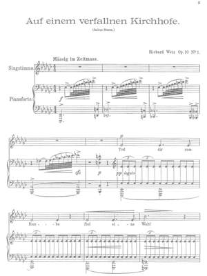 Wetz, Richard: Fünf Lieder op. 10 for voice and piano