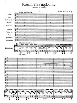 Wolf-Ferrari, Ermanno: Sinfonia da Camera (Kammersymphonie) in B flat major, Op. 8