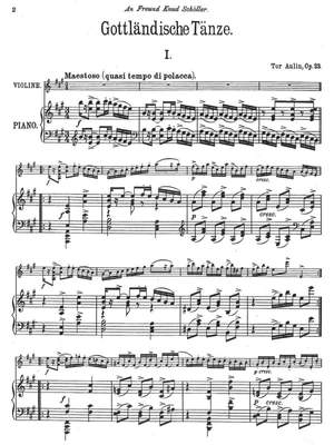 Aulin, Tor: Gottländische Tänze for violin and piano