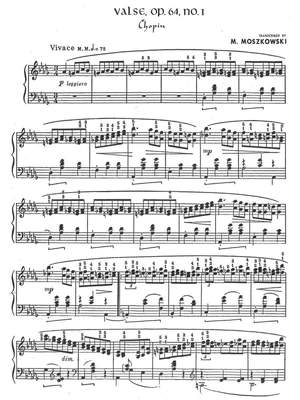 Moszkowski, Moritz: Transcription of the Waltz op. 64/1 by Frédéric Chopin for piano solo