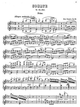Zenger, Max: Sonata A-flat major op. 33 for piano four hands