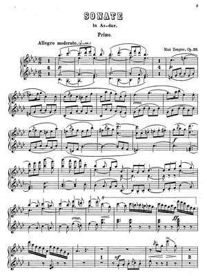 Zenger, Max: Sonata A-flat major op. 33 for piano four hands